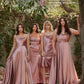 Cinderella Divine BD108 Satin Fitted Dress with Slit