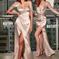 Cinderella Divine BD109 Long Satin Cowl Back Wrap Dress
