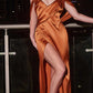 Cinderella Divine BD109 Long Satin Cowl Back Wrap Dress