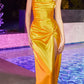 Cinderella Divine BD111 Long Satin Fitted Knot Gown with Slit