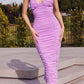 Ladivine BD7027 Bustier Ruched Cocktail Dress