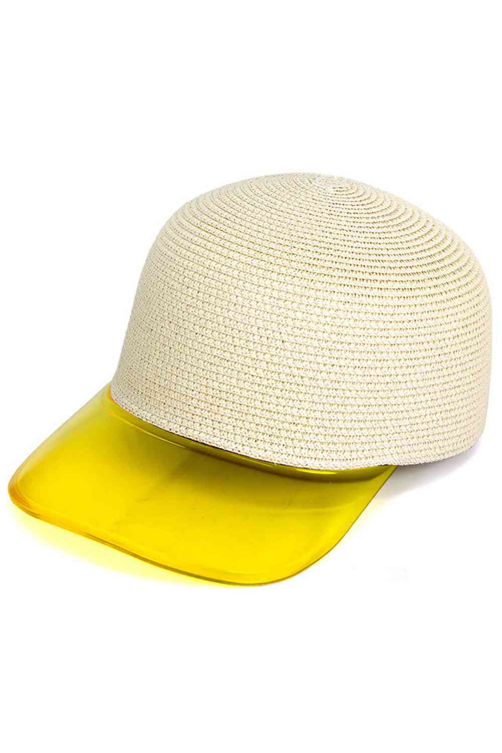 Straw Baseball Cap with Transparent Color Brim