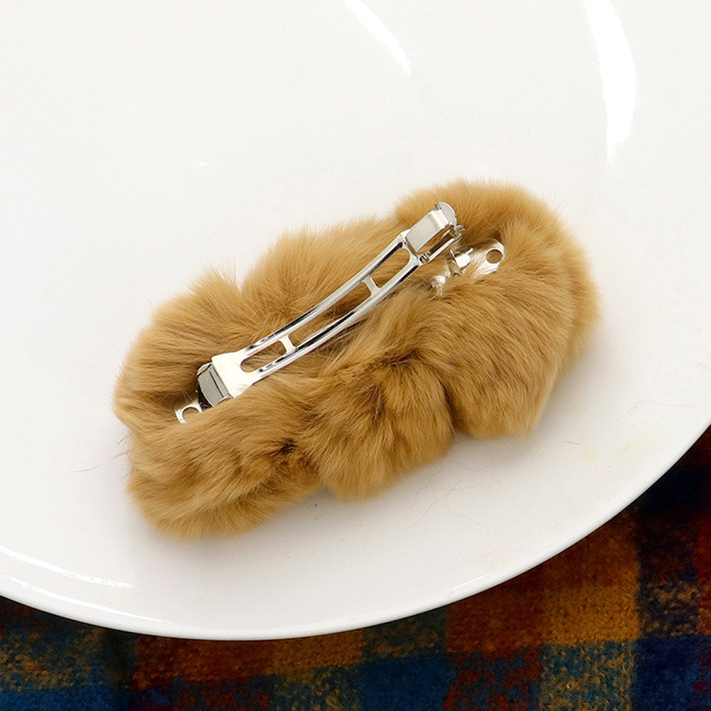 Faux Fur Triple Pom Pom Barrette