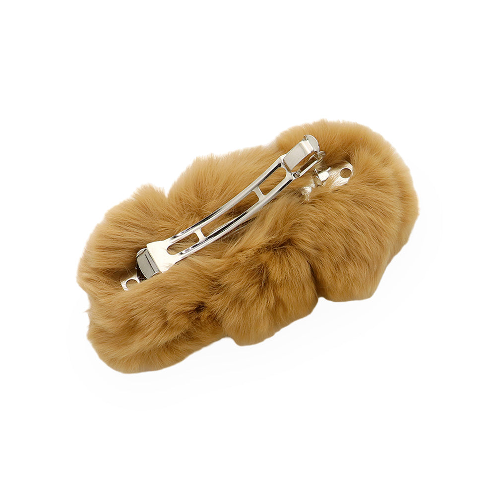 Faux Fur Triple Pom Pom Barrette