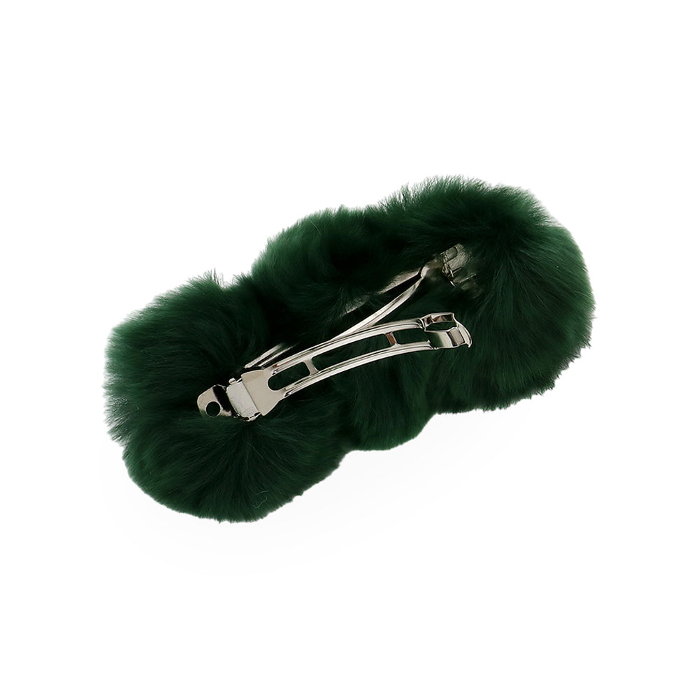 Faux Fur Triple Pom Pom Barrette