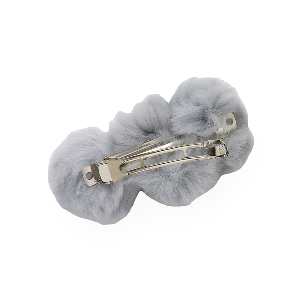 Faux Fur Triple Pom Pom Barrette