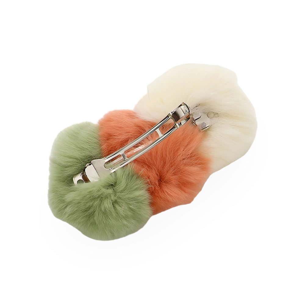 Faux Fur Triple Pom Pom Barrette