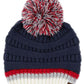 C.C Teal Color Ribbed Beanie With Pom