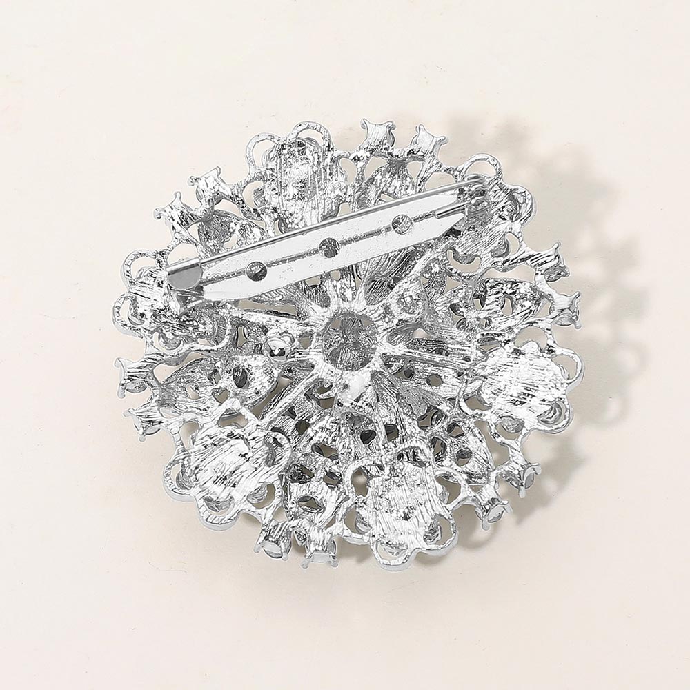 Vintage Floral Crystal Pin Brooch