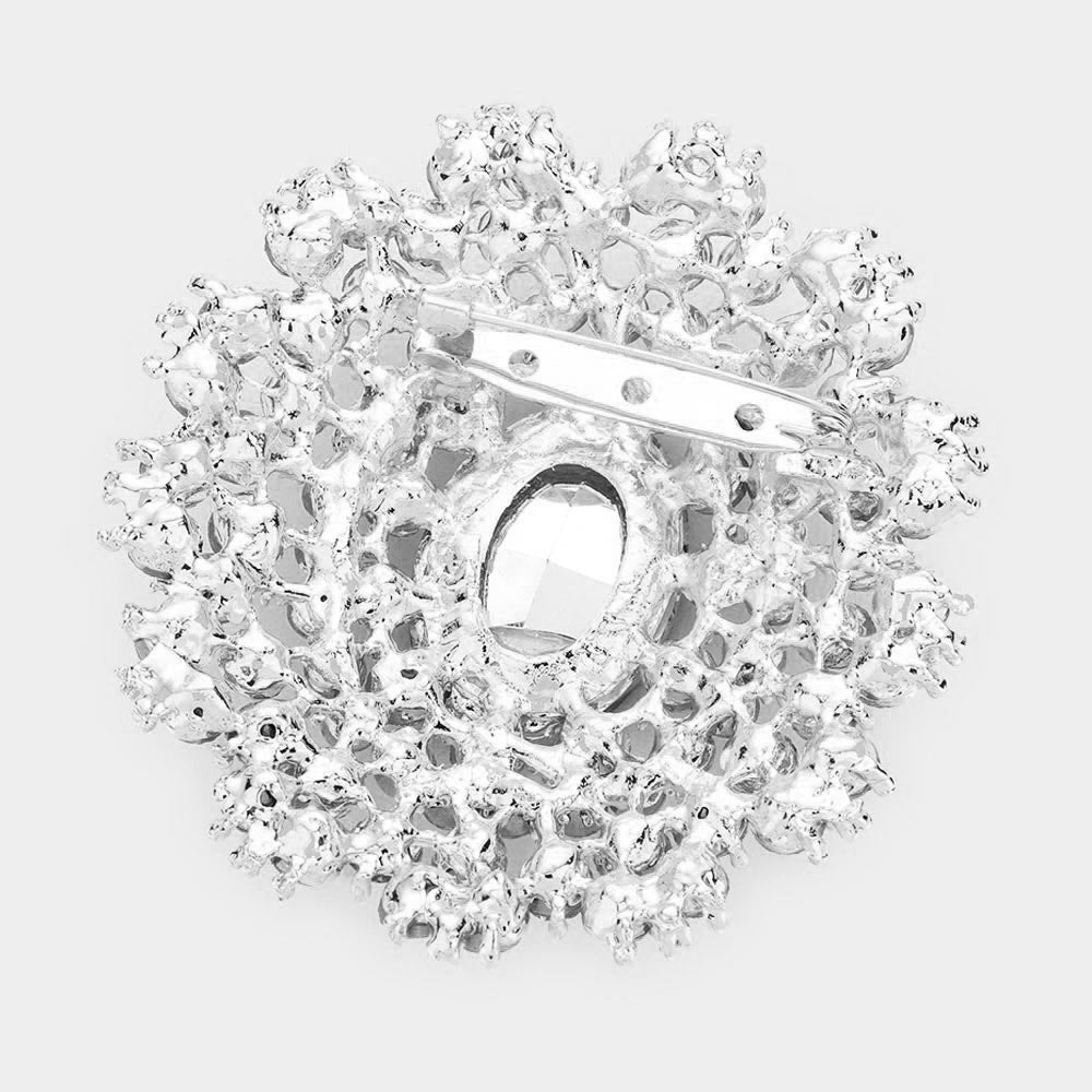 Oval Stone Centered Pin Brooch