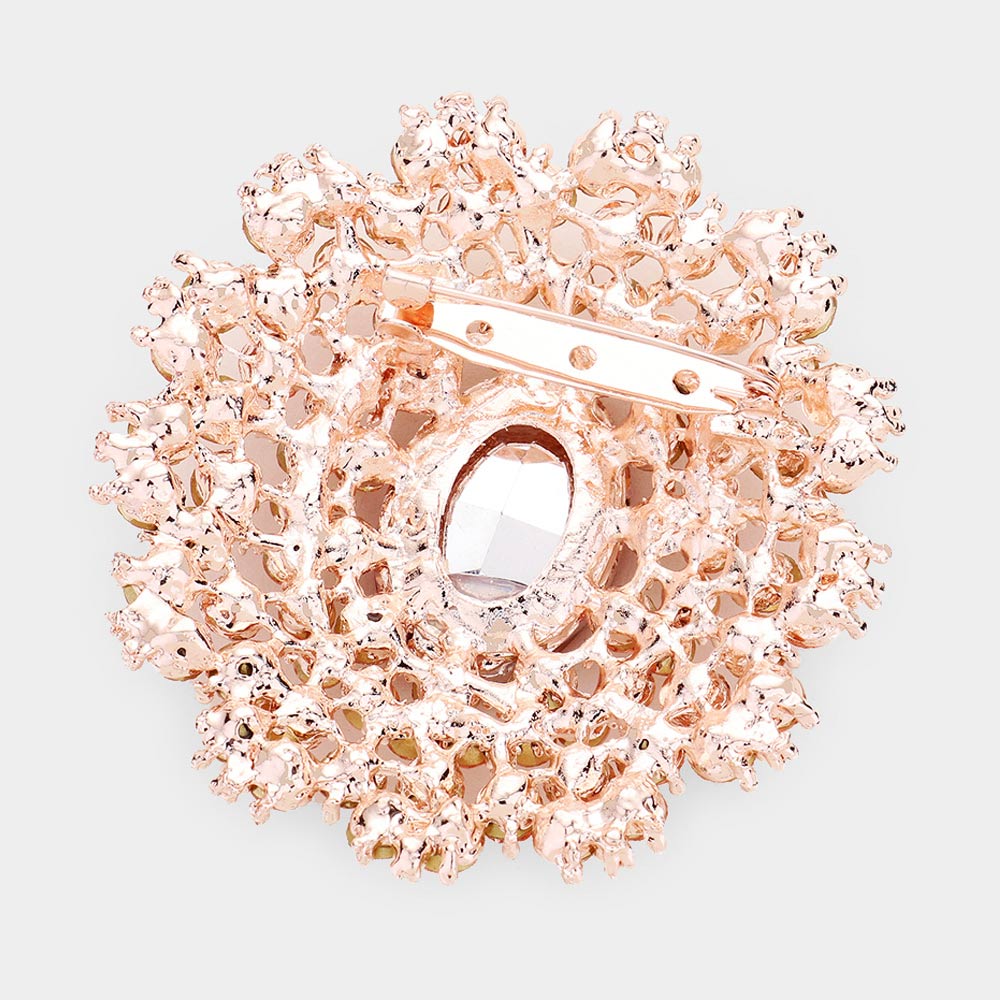 Oval Stone Centered Pin Brooch
