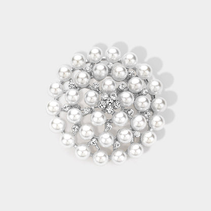 Rhinestone Pointed Pearl Pin Brooch / Pendant