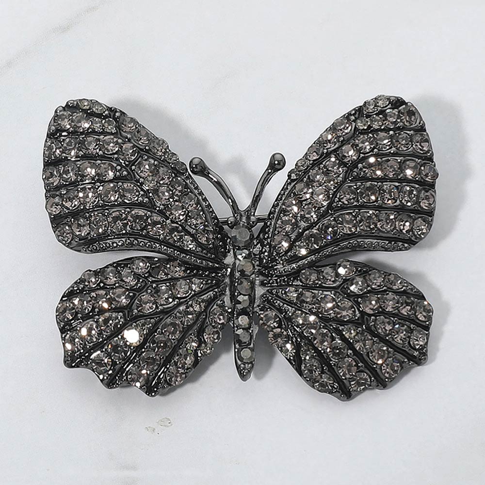 Rhinestone Pave Butterfly Pin Brooch