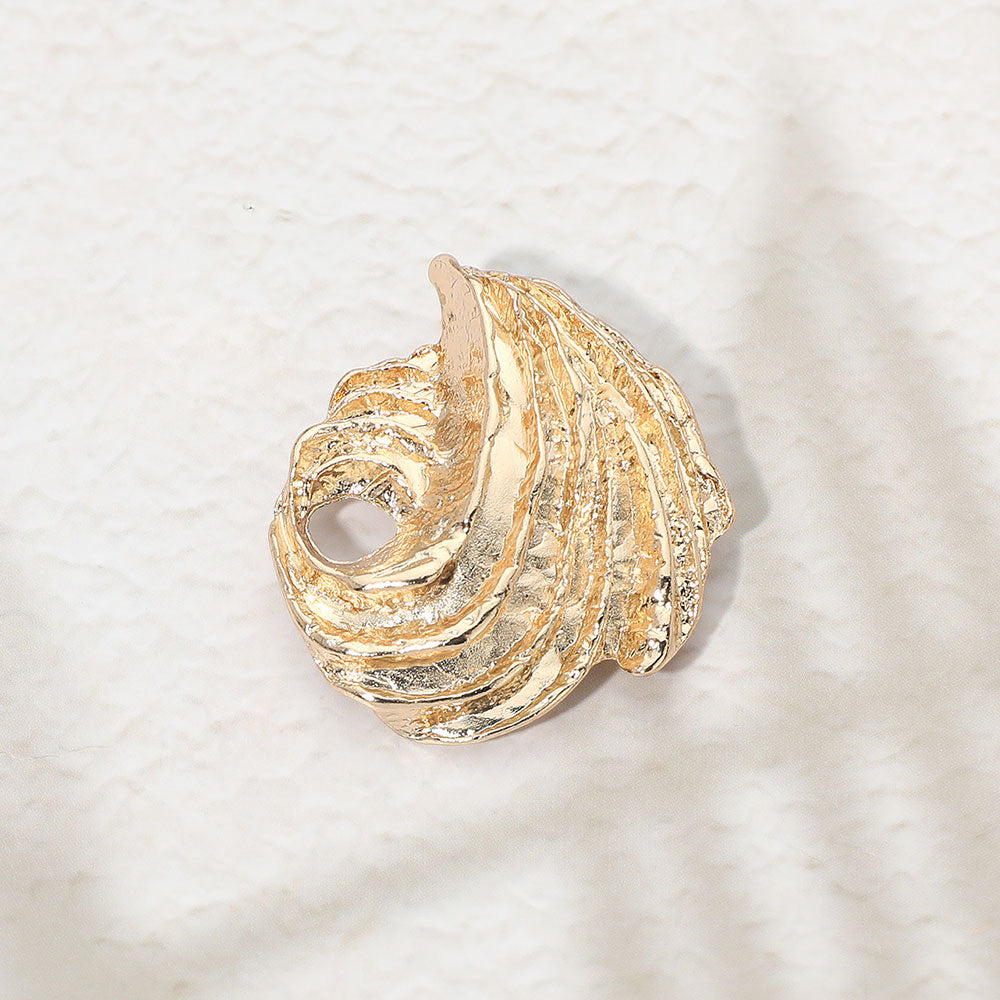 Textured Metal Abstract Swirl Pin Brooch