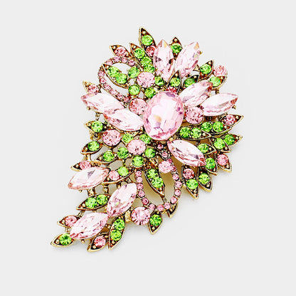 Women's Crystal Bouquet Pin Brooch / Pendant