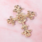 Elegant Stone Embellished Cross Pin Brooch