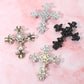 Elegant Stone Embellished Cross Pin Brooch