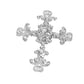 Elegant Stone Embellished Cross Pin Brooch