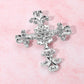 Elegant Stone Embellished Cross Pin Brooch