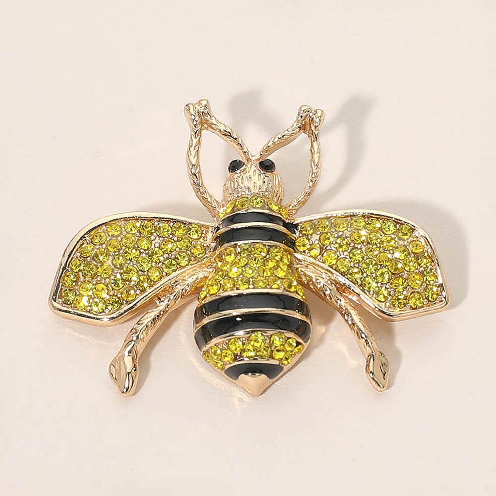 Crystal Embellished Honey Bee brooch