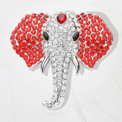 Rhinestone Pave Elephant Pin Brooch