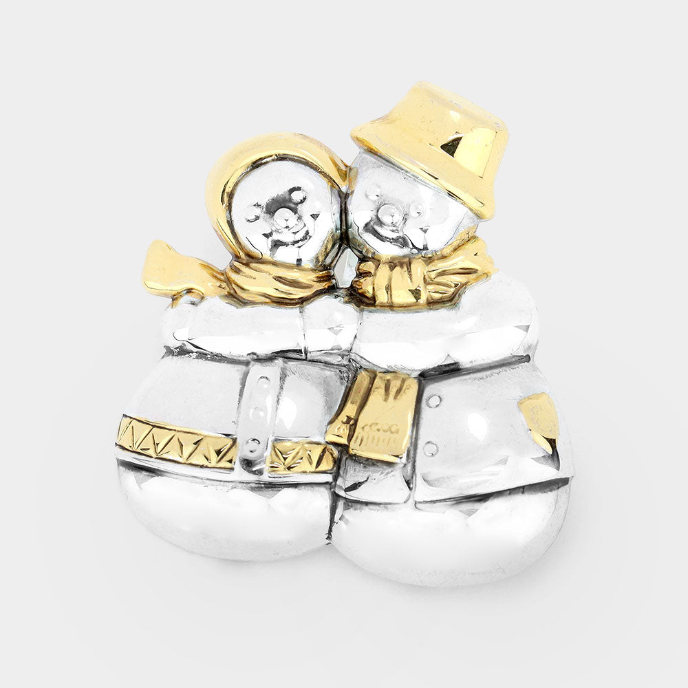 Christmas Metal Snowman Pin Brooch Pendant