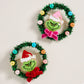 Holiday Grinch Wreath Pin Brooch