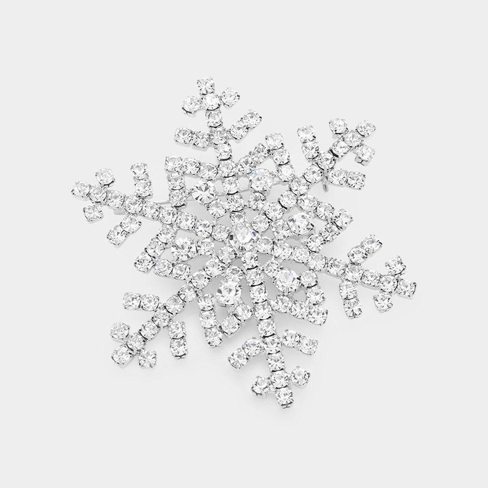 Crystal Snowflake Pin Brooch