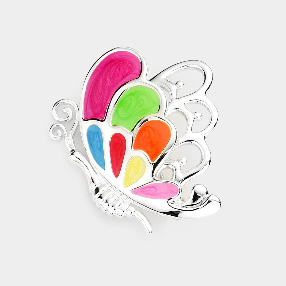 Enamel Metal Butterfly Pin Brooch