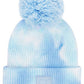 C.C Tie Dye Kids Beanie With C C Rubber Patch And Yarn Pom
