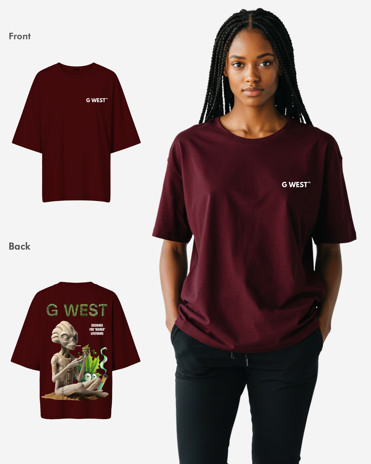 G West Womens Oversized Designed For Higher Lifeforms Tee