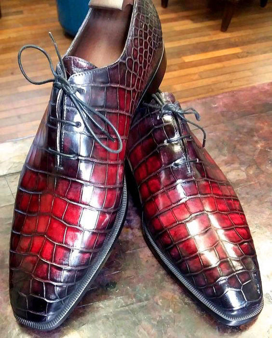 Maurice Baron Custom Made Alligator Oxford - Burgundy