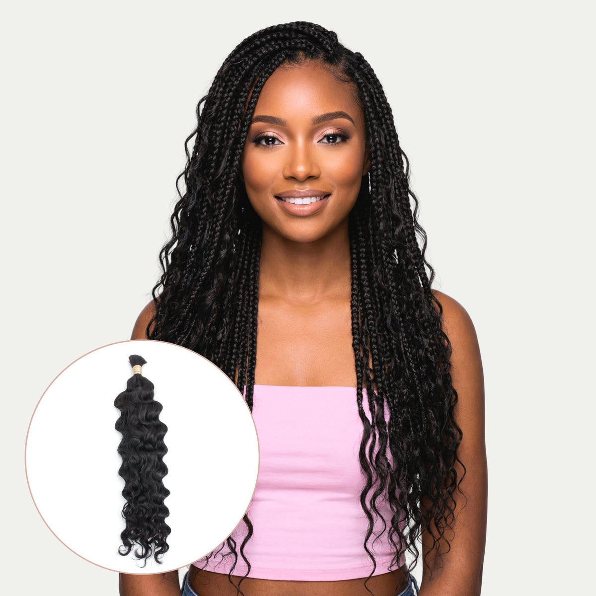 Cabello para trenzas 100 % humano Beach Wave a granel