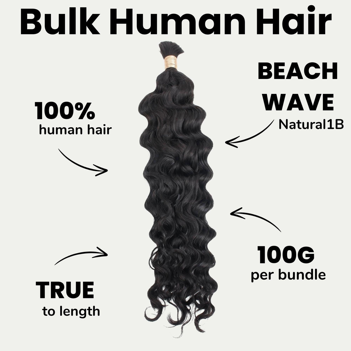 Cabello para trenzas 100 % humano Beach Wave a granel