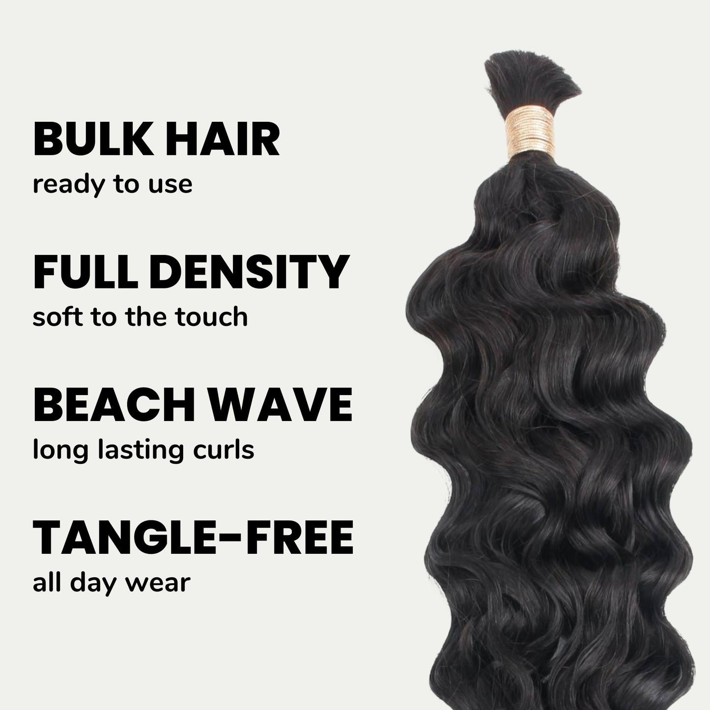 Cabello para trenzas 100 % humano Beach Wave a granel