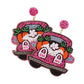 Beaded Easter Bunny Carrot Pointed Car Dangle Earrings