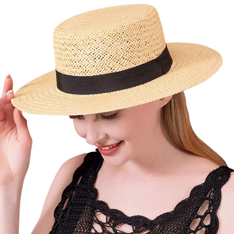 Black Band Straw Sun Hat