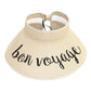 Bon Voyage Message Roll Up Foldable Visor Sun Hat