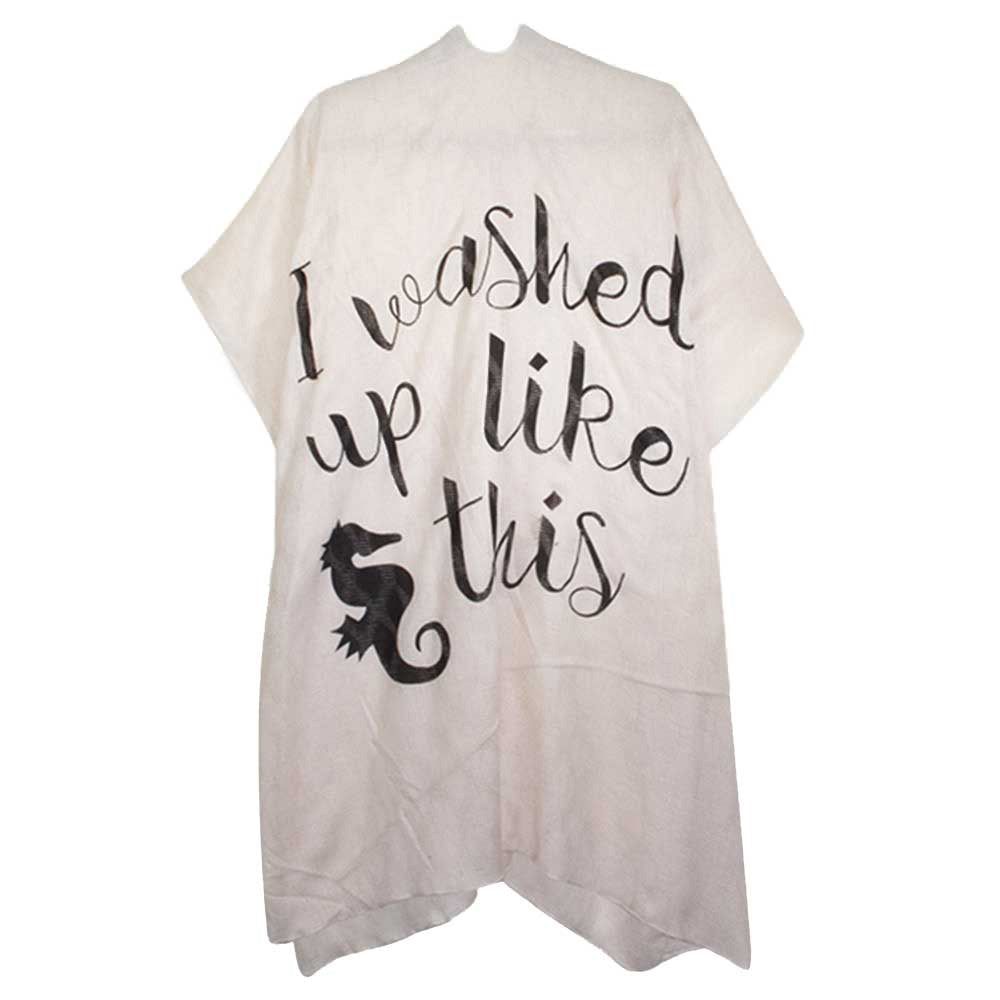 I Washed Up Like This Solid Lettering Cover Up Poncho