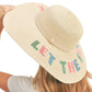 Let The Sun Shine Sequin Message Straw Panama Sun Hat