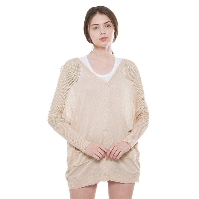 Solid Pockets in Front Cardigan