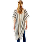 Striped Lurex Cover Up Poncho Kimono Poncho