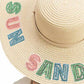 Sun Sand Sea Sequin Message Straw Panama Sun Hat
