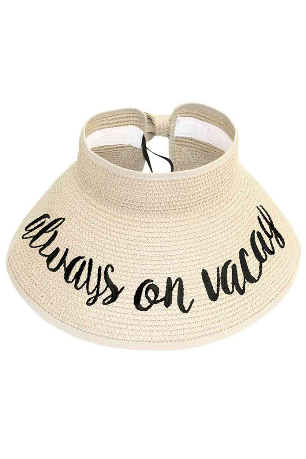 Always On Vacay Roll Up Paper Visor Hat