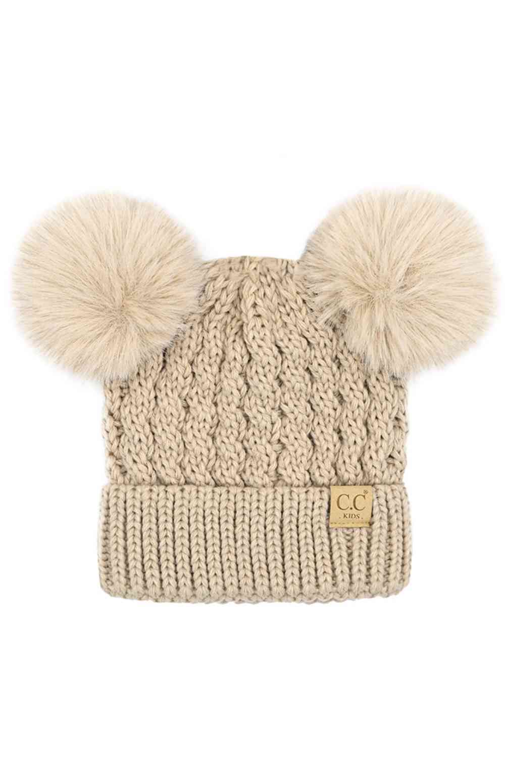 C.C Kids Double Pom Pom Knit Beanie