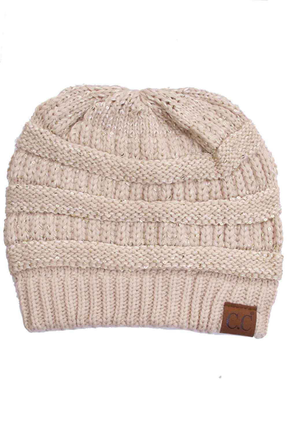 C.C Sequin Knitted Soft Beanie