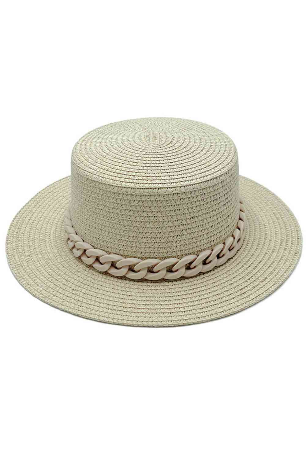 Chain Accent Boater Hat