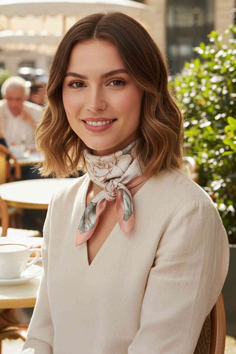 Elegant Floral Print Bandana Scarf