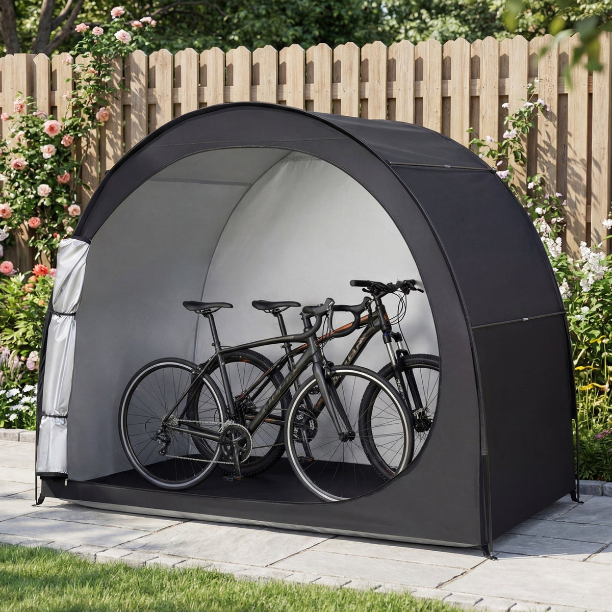 Cobertizo portátil para bicicletas con tela Oxford impermeable recubierta de PU