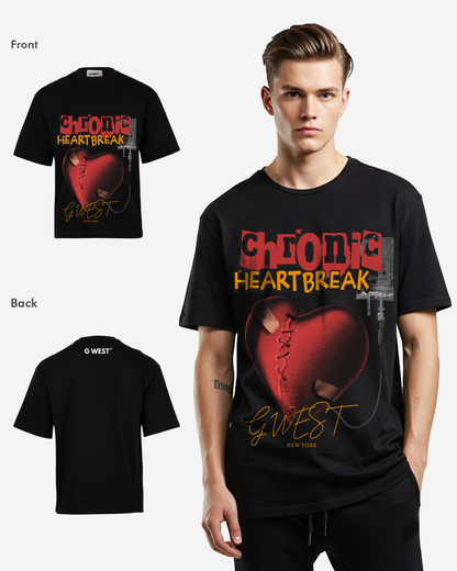 G WEST CHFONIC HEART BREAK OVERSIZED T-Shirt Mens